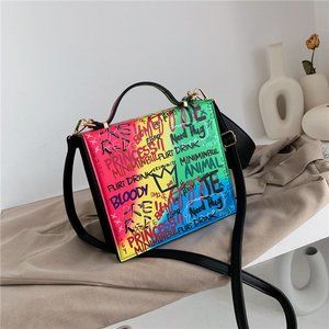 Graffiti Clutch Tote Purse Crossbody Sling Bag